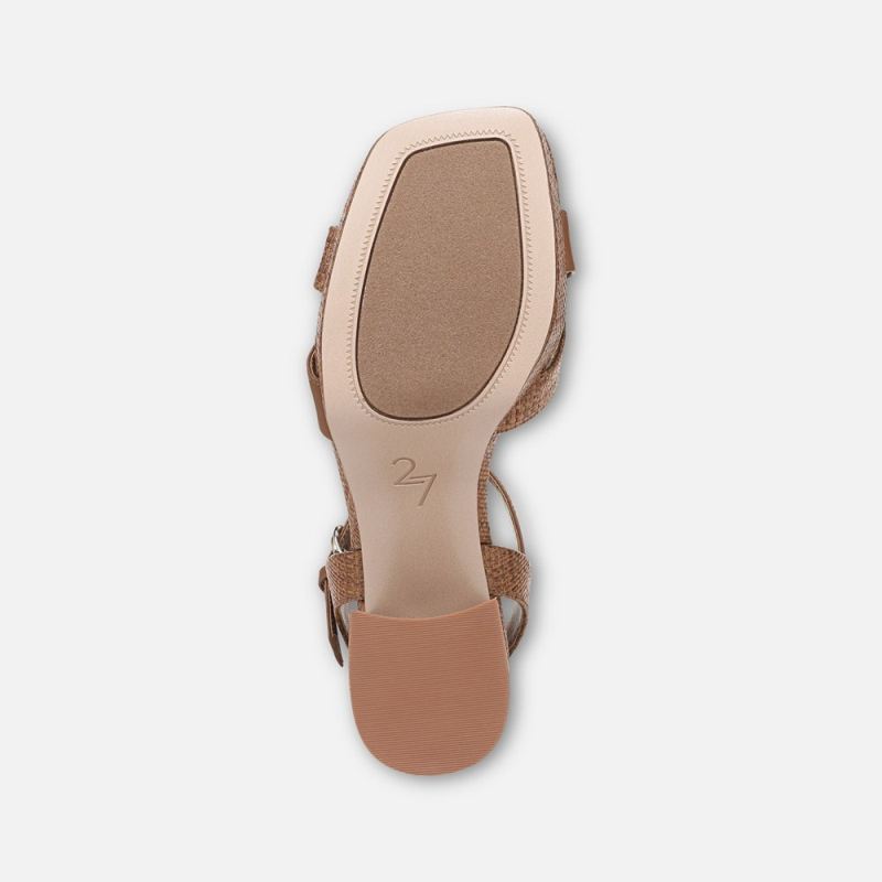 Naturalizer Women's 27 EDIT Peyton Platform Sandal - English Tea Brown Fabric