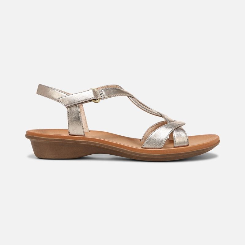 Naturalizer Women's SOUL Solo Sandal - Warm Silver Synthetic