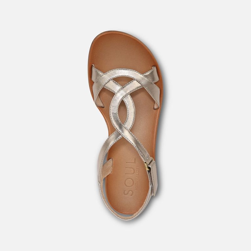 Naturalizer Women's SOUL Solo Sandal - Warm Silver Synthetic