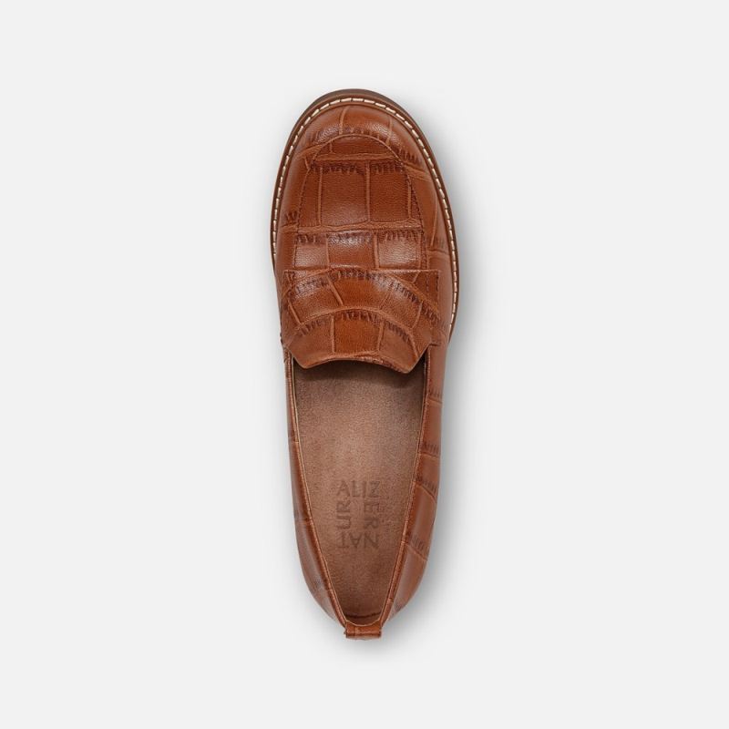 Naturalizer Women's Darry Lug Sole Loafer - English Tea Brown Leather