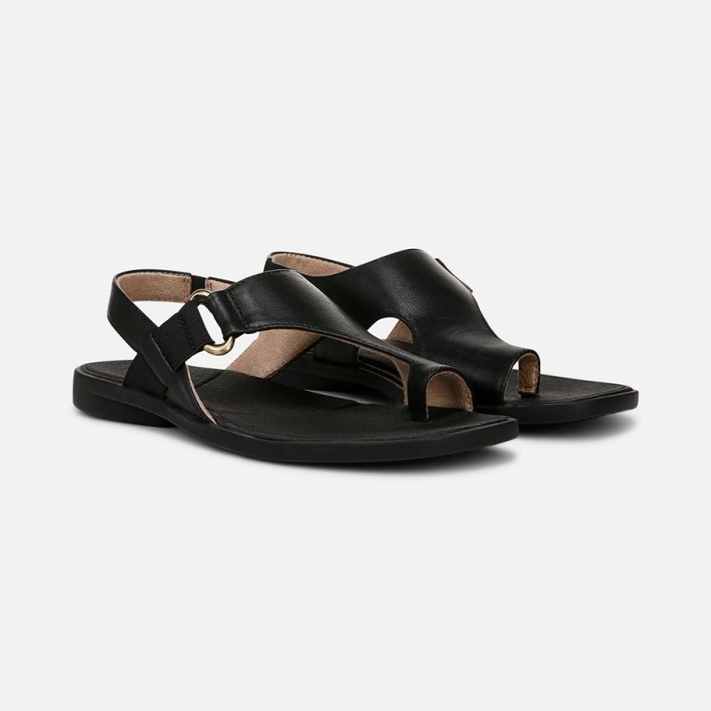 Naturalizer Women's SOUL Freya Sandal - Black Faux Leather