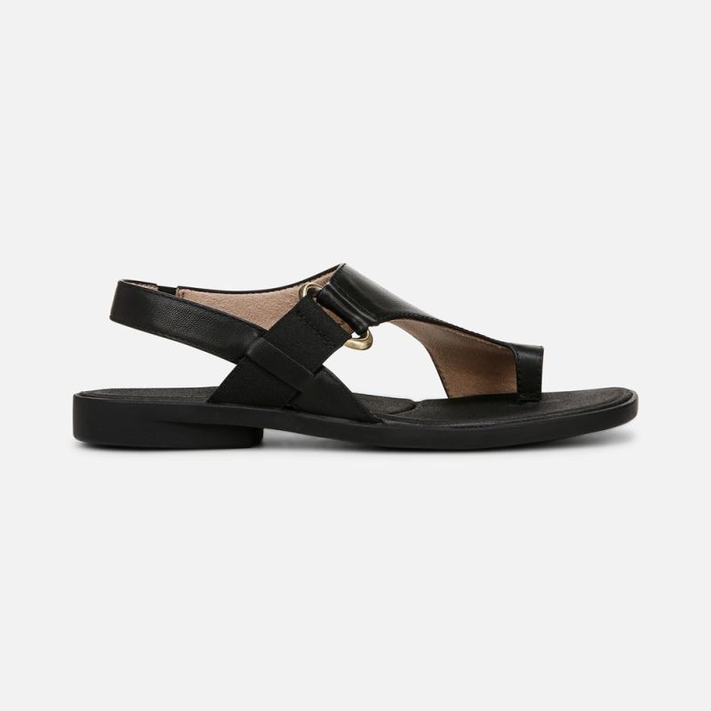 Naturalizer Women's SOUL Freya Sandal - Black Faux Leather