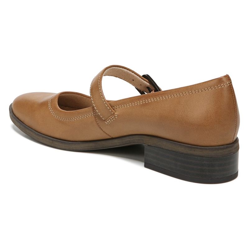 Naturalizer Women's SOUL Ramona Mary Jane Flat - English Tea Brown Synthetic