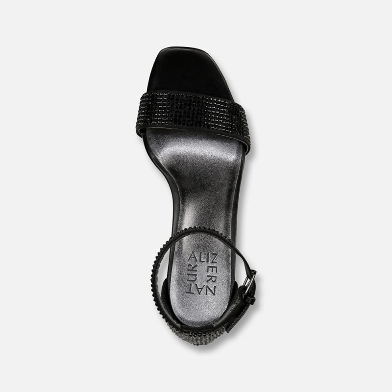 Naturalizer Women's Joy Dress Sandal - Black Satin