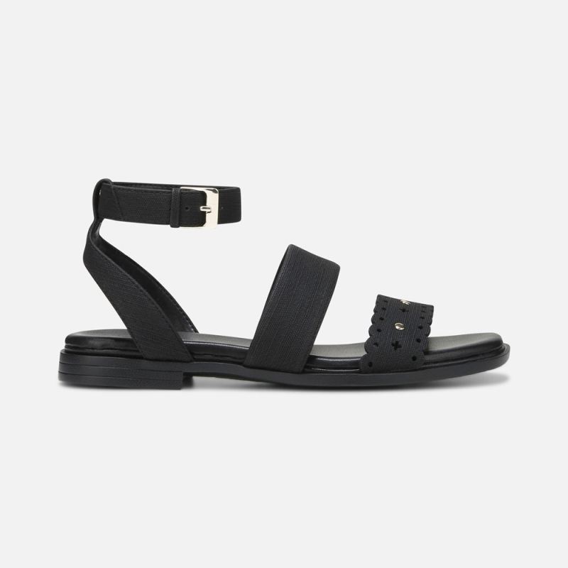 Naturalizer Women's Gana Strappy Sandal - Black Faux Leather