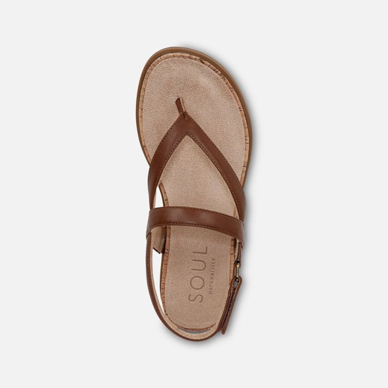Naturalizer Women's SOUL Carolyn Sandal - Brown Faux Leather