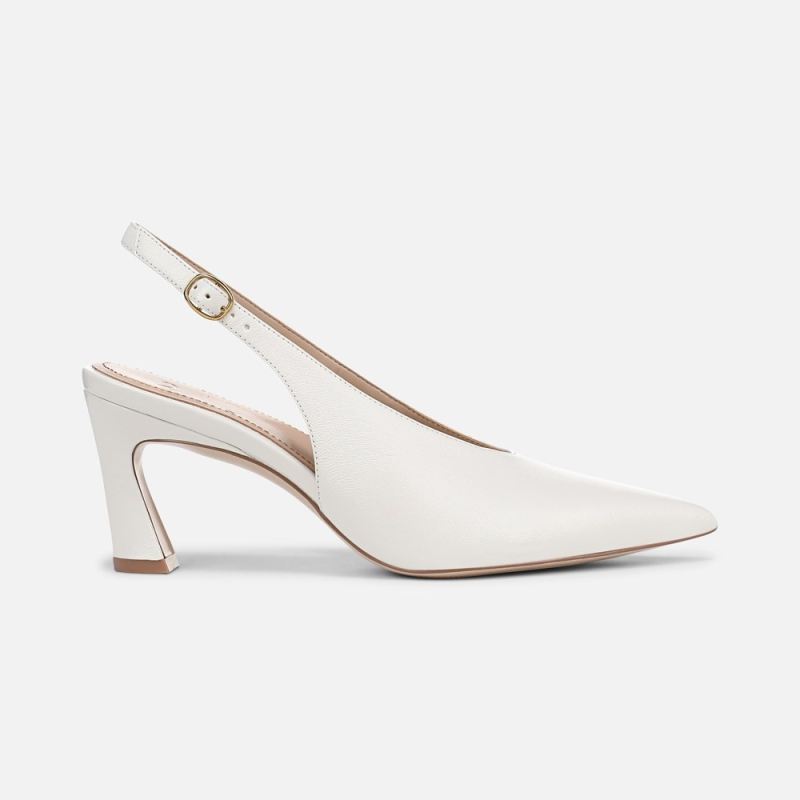 Naturalizer Women's 27 EDIT Elaine Slingback Dress Shoe - Warm White Leather