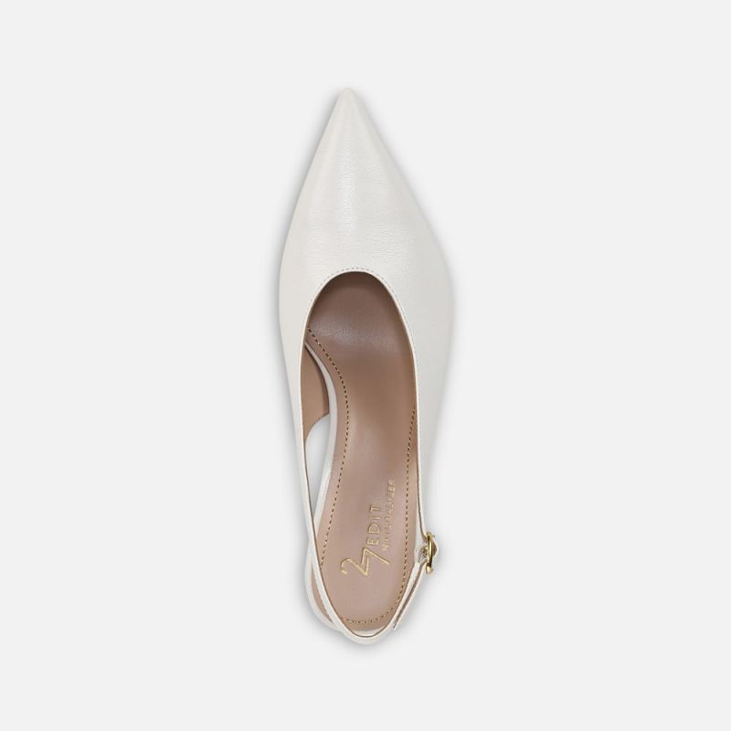 Naturalizer Women's 27 EDIT Elaine Slingback Dress Shoe - Warm White Leather