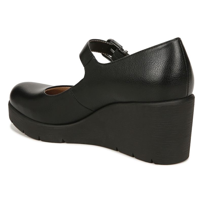 Naturalizer Women's SOUL Adore Mary Jane Wedge - Black Synthetic