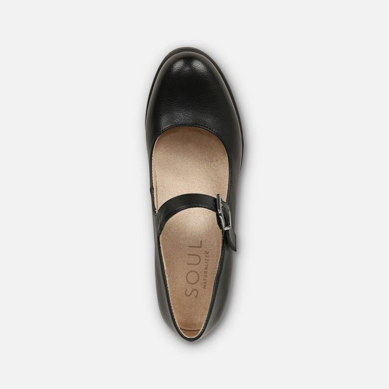 Naturalizer Women's SOUL Adore Mary Jane Wedge - Black Synthetic