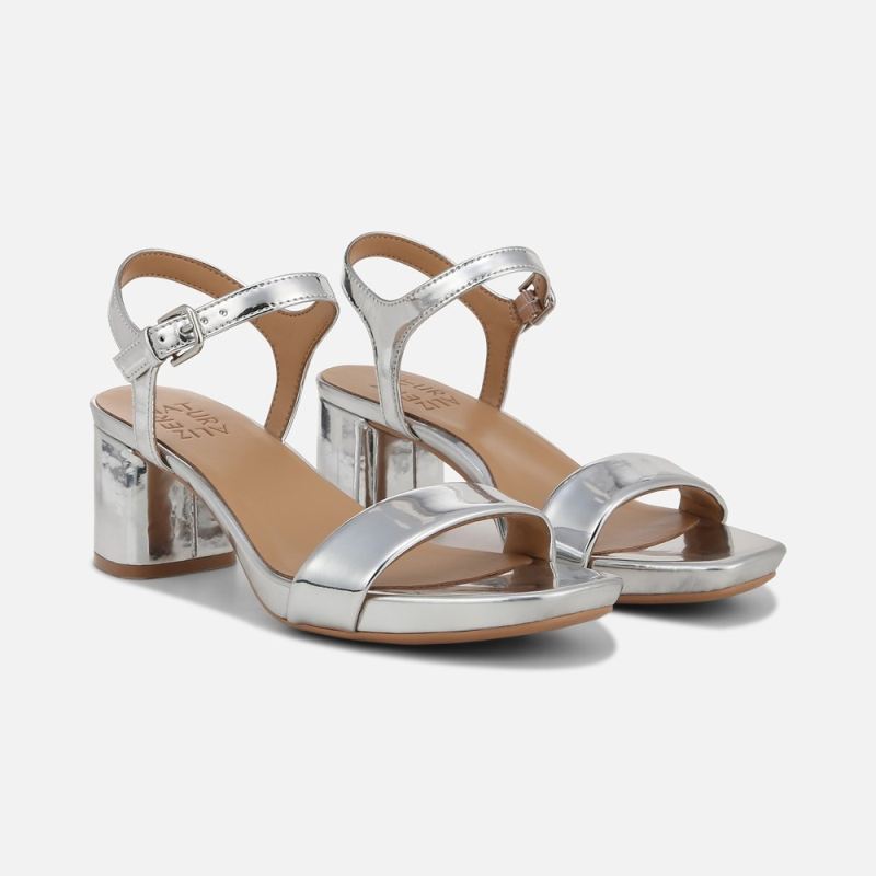 Naturalizer Women's Izzy Dress Sandal - Silver Faux Leather
