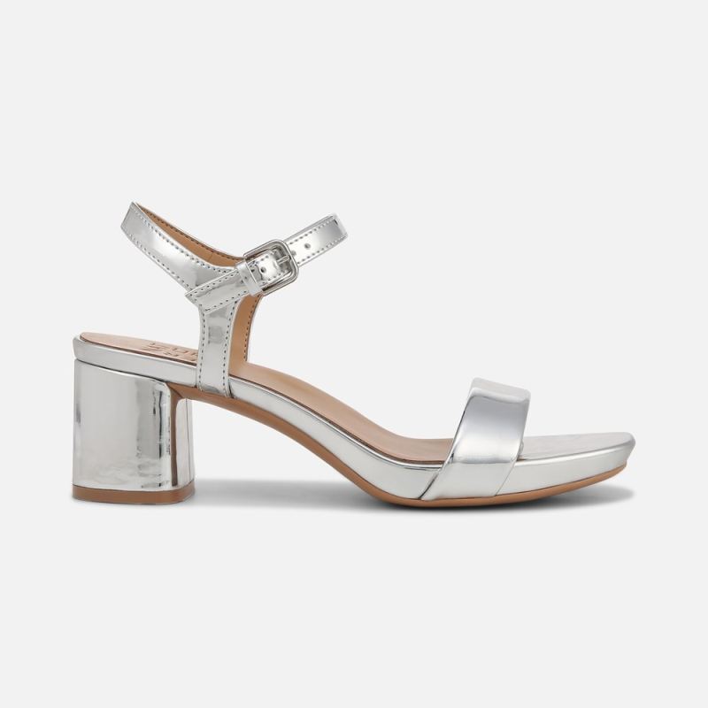 Naturalizer Women's Izzy Dress Sandal - Silver Faux Leather