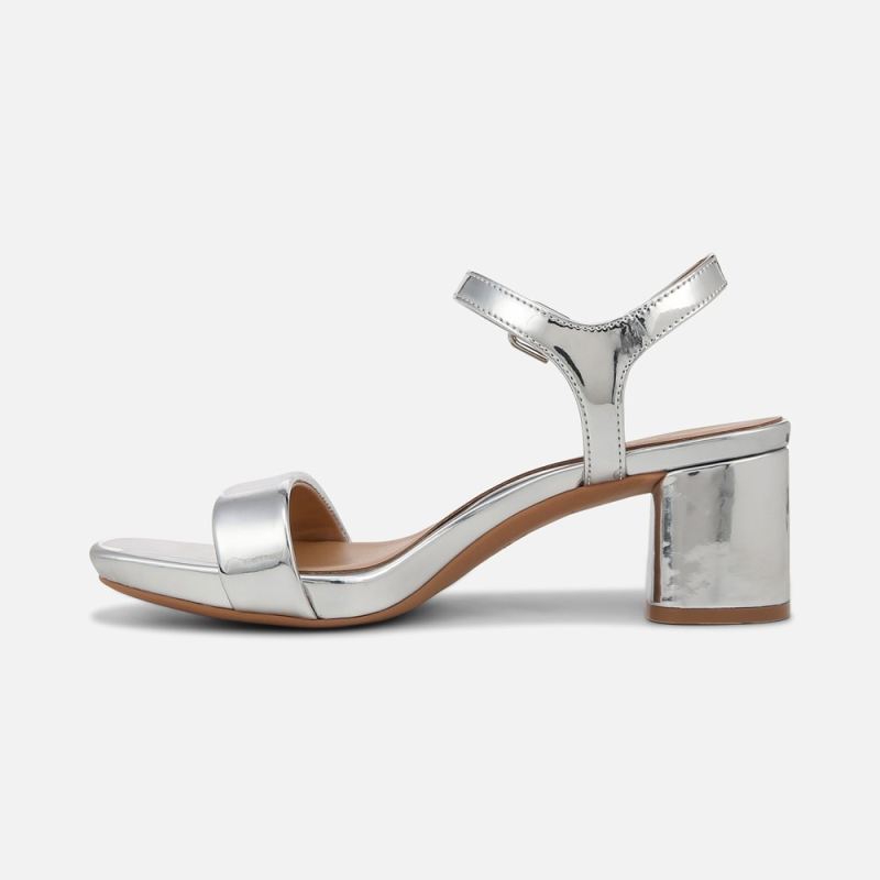 Naturalizer Women's Izzy Dress Sandal - Silver Faux Leather