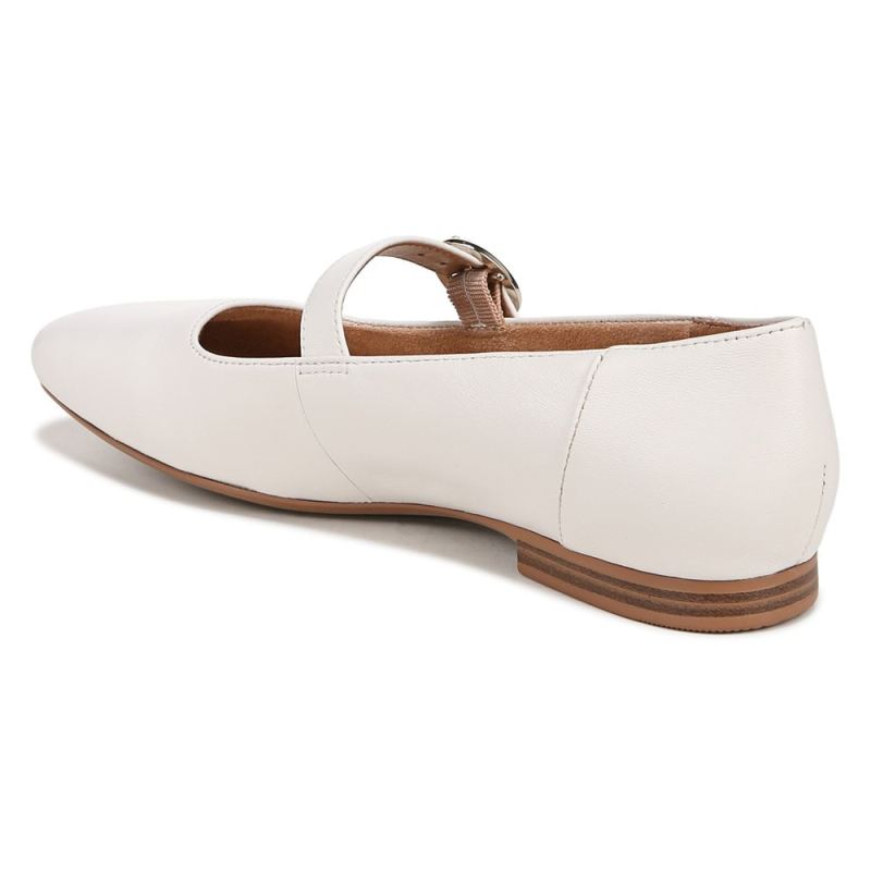 Naturalizer Women's Kelly Mary Jane Flat - Warm White Leather