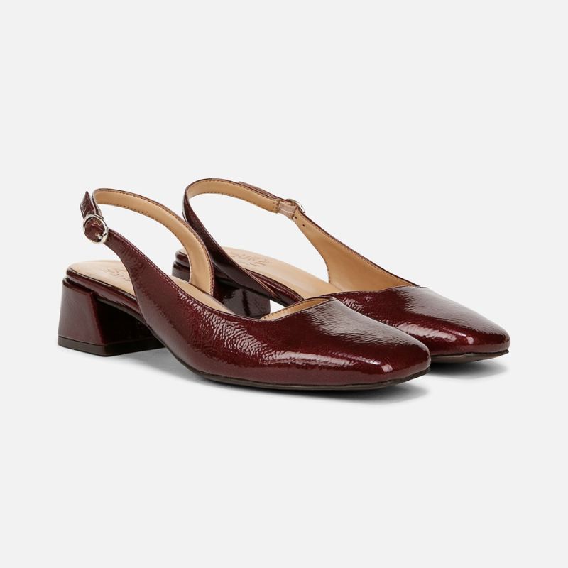 Naturalizer Women's Jayla Slingback Pump - Cranberry Red Faux Leather