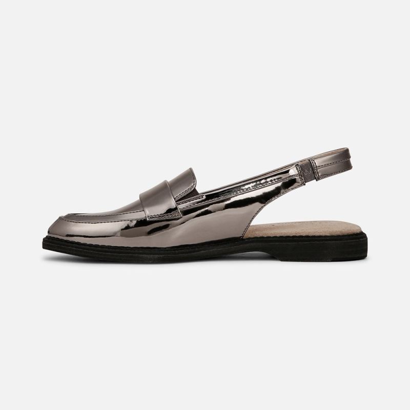 Naturalizer Women's SOUL Yeah Slingback Loafer - Pewter Faux Leather