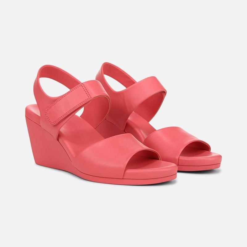 Naturalizer Women's Imani Wedge Sandal - Sunset Coral Leather
