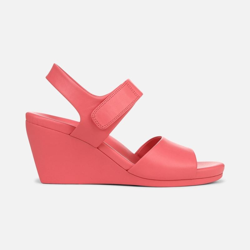 Naturalizer Women's Imani Wedge Sandal - Sunset Coral Leather