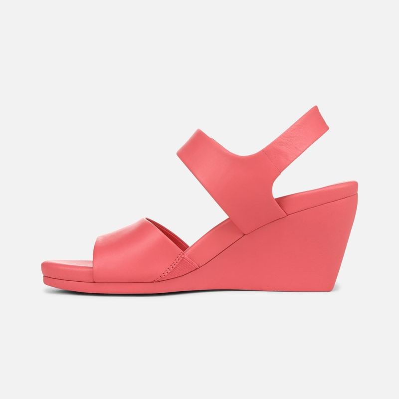 Naturalizer Women's Imani Wedge Sandal - Sunset Coral Leather
