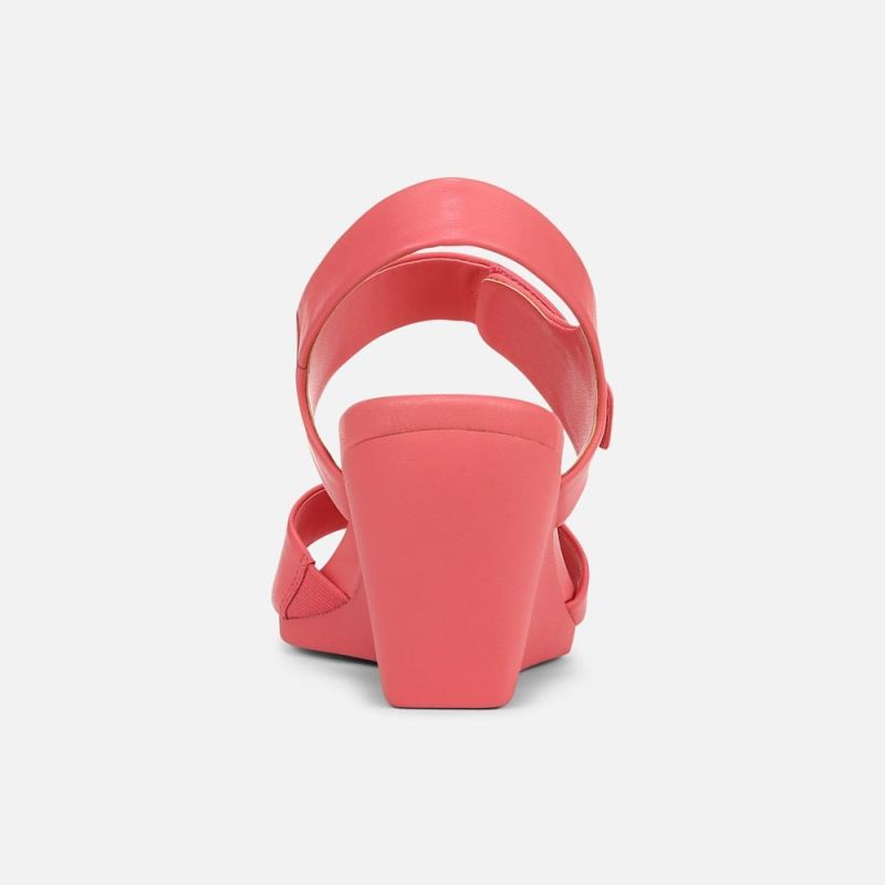 Naturalizer Women's Imani Wedge Sandal - Sunset Coral Leather