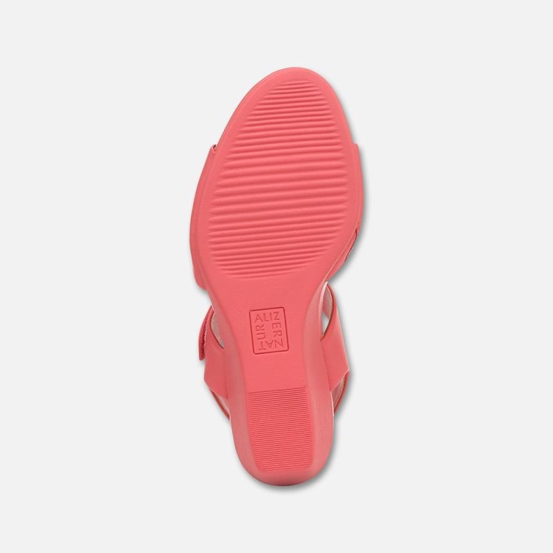 Naturalizer Women's Imani Wedge Sandal - Sunset Coral Leather