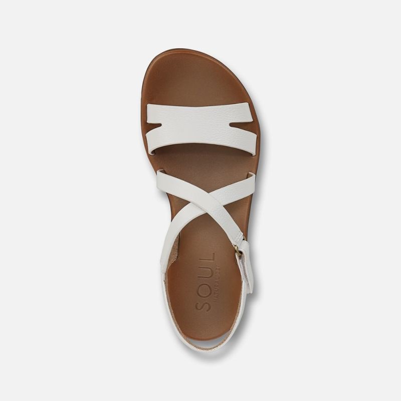 Naturalizer Women's SOUL Shenna Sandal - White Faux Leather