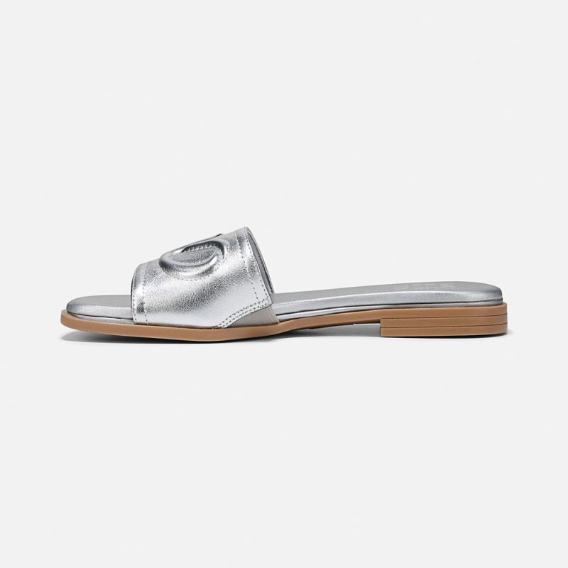 Naturalizer Women's Genevieve Slide Sandal - Silver Leather