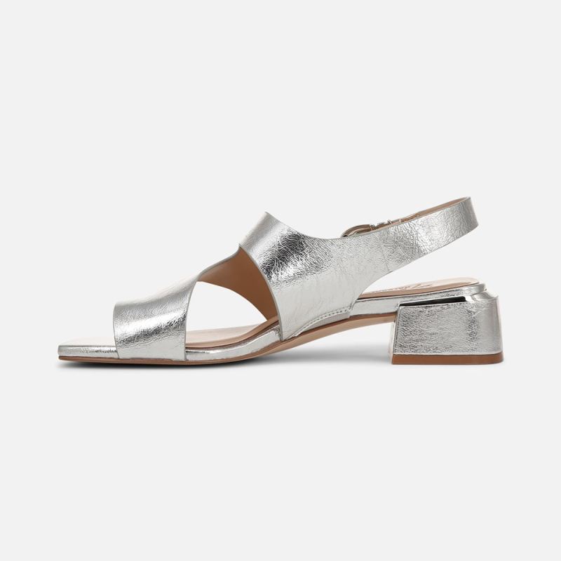 Naturalizer Women's 27 EDIT Audra Dress Sandal - Silver Leather