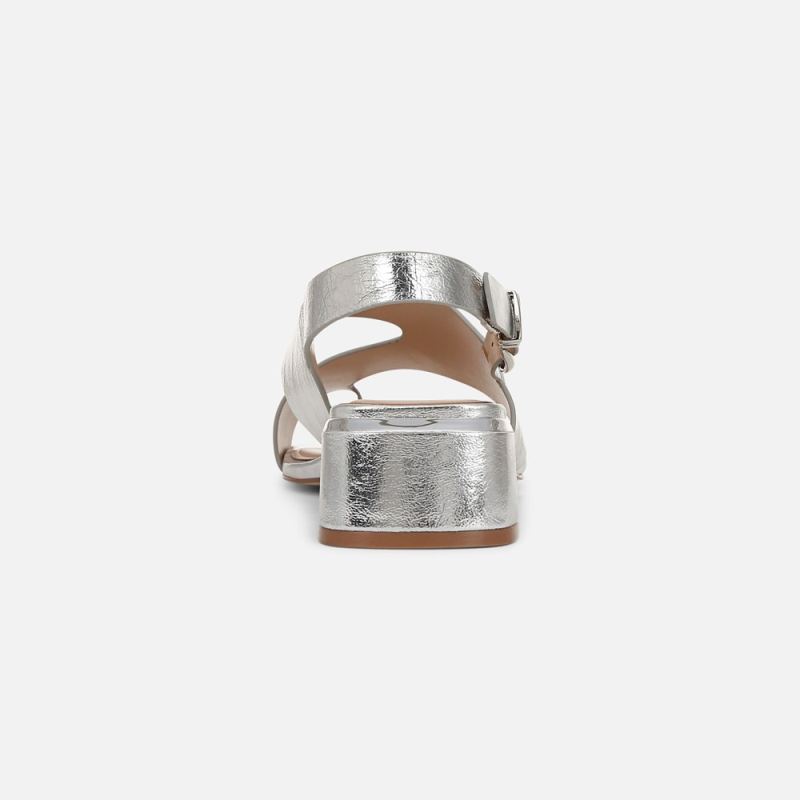 Naturalizer Women's 27 EDIT Audra Dress Sandal - Silver Leather