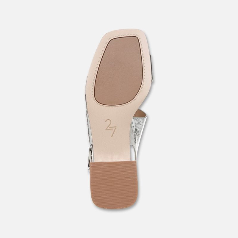 Naturalizer Women's 27 EDIT Audra Dress Sandal - Silver Leather