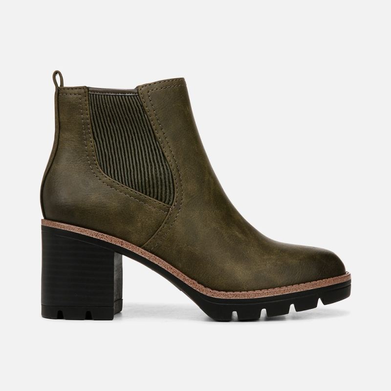 Naturalizer Women's Madalynn Gore Water Repellent Bootie - Moss Green Faux Leather