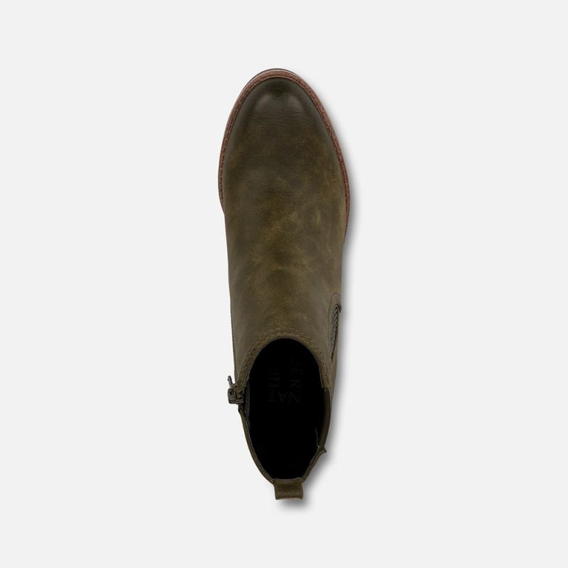 Naturalizer Women's Madalynn Gore Water Repellent Bootie - Moss Green Faux Leather