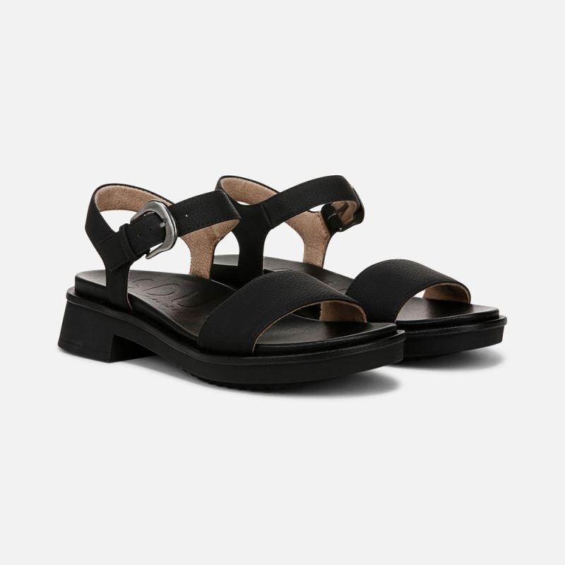 Naturalizer Women's SOUL Emma Strappy Sandal - Black Faux Leather