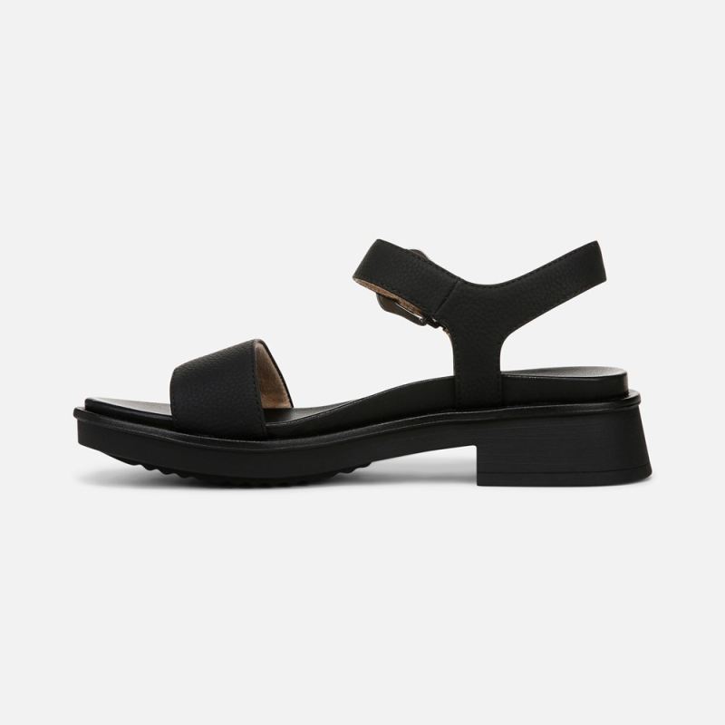 Naturalizer Women's SOUL Emma Strappy Sandal - Black Faux Leather