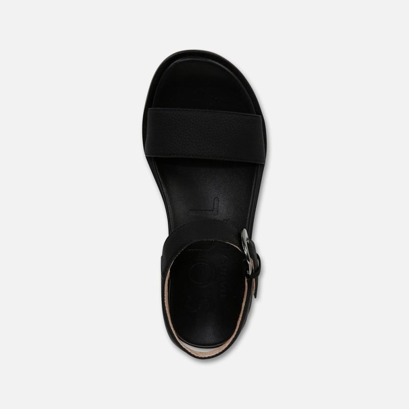 Naturalizer Women's SOUL Emma Strappy Sandal - Black Faux Leather