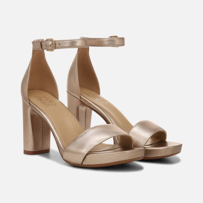Naturalizer Women's Joy Dress Sandal - Light Bronze Leather