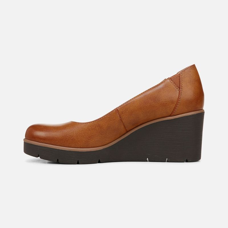 Naturalizer Women's SOUL About Time Wedge Pump - Gingerbread Brown Faux Leather