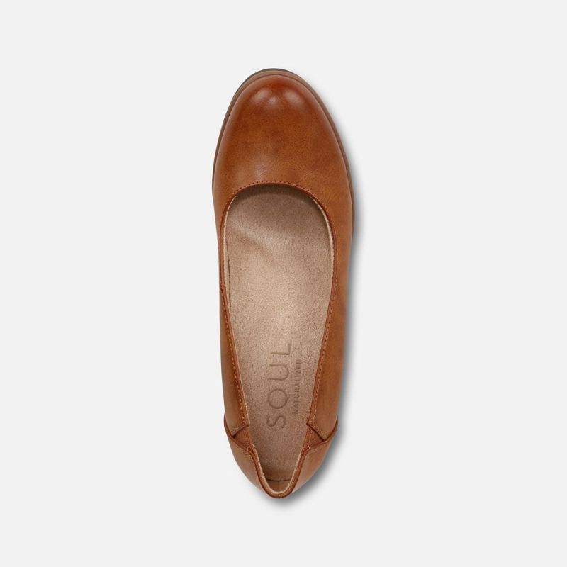 Naturalizer Women's SOUL About Time Wedge Pump - Gingerbread Brown Faux Leather