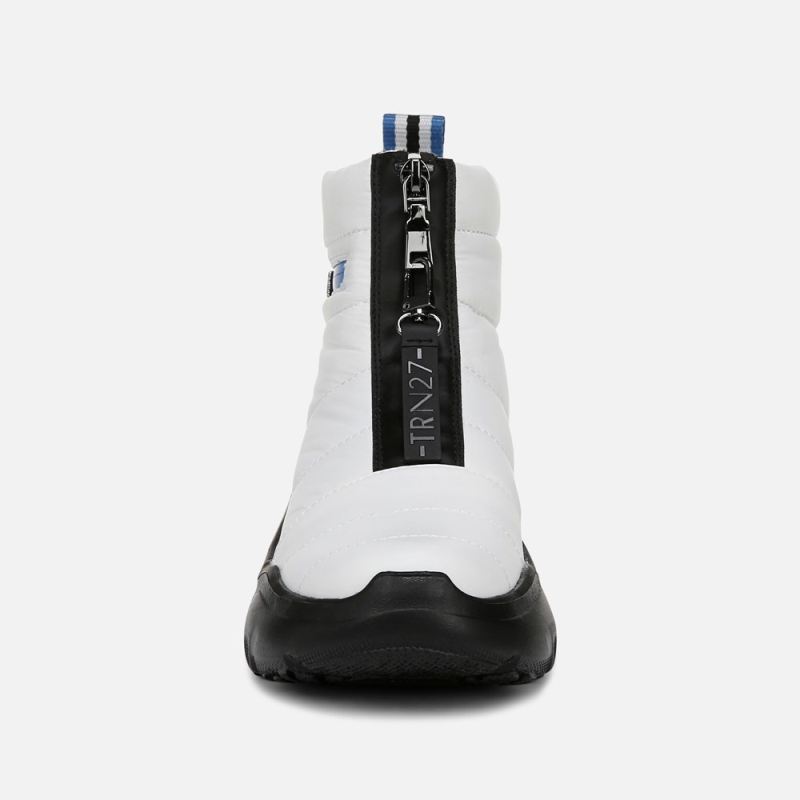 Naturalizer Women's Think Royln Shadow-Dancer Water Repellent Bootie - White High Shine Nylon