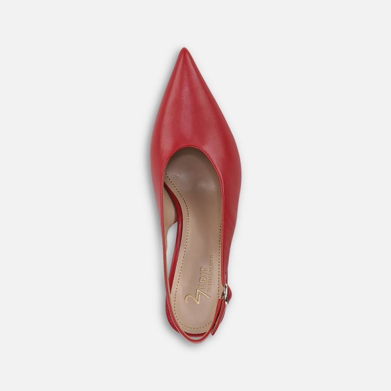 Naturalizer Women's 27 EDIT Elaine Slingback Dress Shoe - Crimson Red Leather
