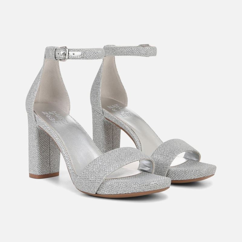 Naturalizer Women's Joy Dress Sandal - Silver Fab Fabric