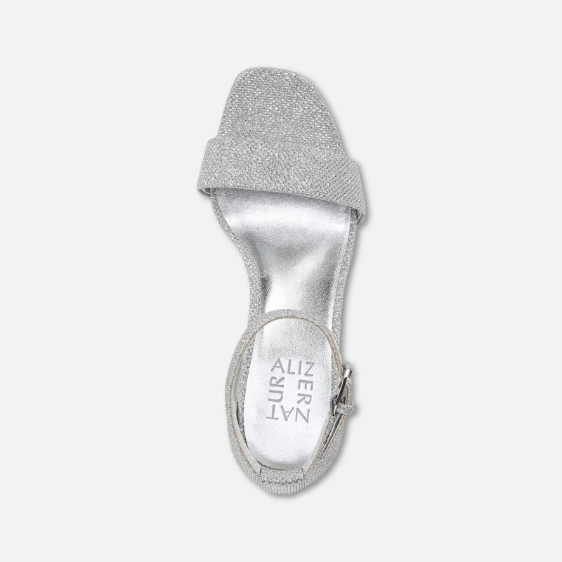 Naturalizer Women's Joy Dress Sandal - Silver Fab Fabric