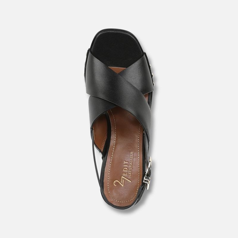 Naturalizer Women's 27 EDIT Kirsten Platform Slingback - Black Leather