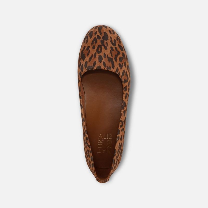 Naturalizer Women's Maxwell Ballet Flat - Desert Tan Leopard Print Suede
