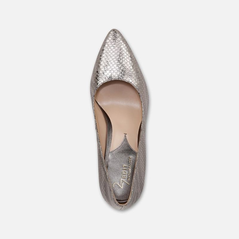 Naturalizer Women's 27 EDIT Adele Pump - Silver Leather