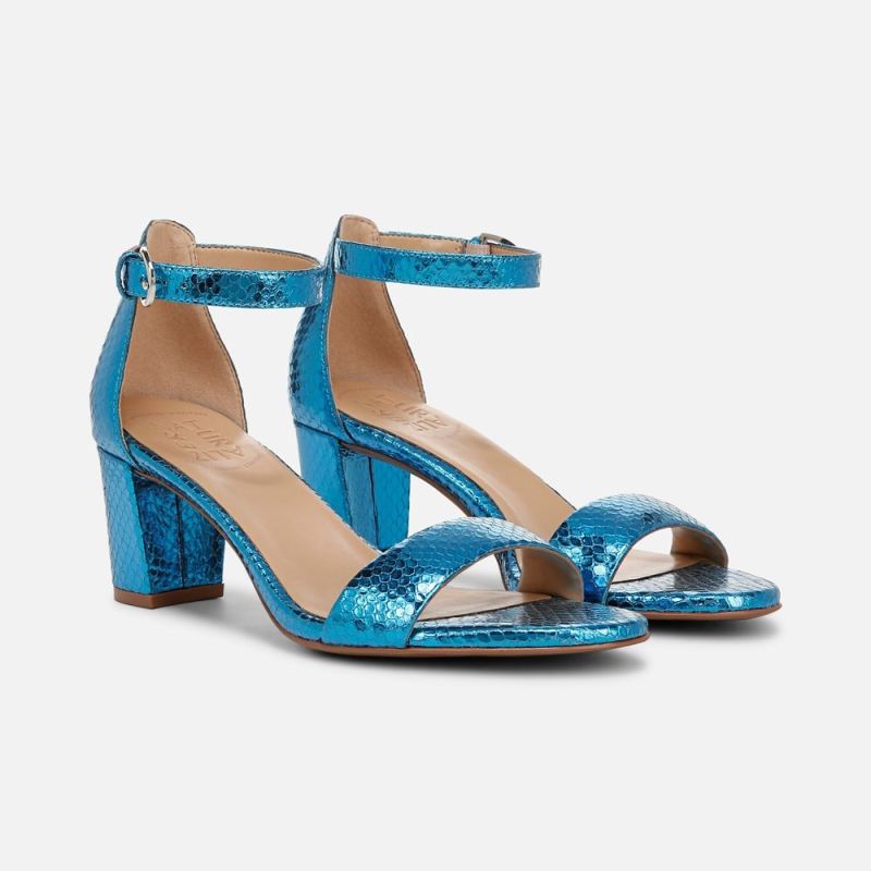 Naturalizer Women's Limited Edition Vera Dress Sandal - Blue Metallic Snake Print Leather