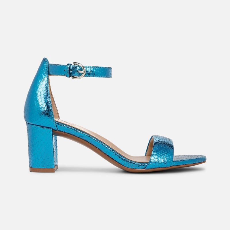 Naturalizer Women's Limited Edition Vera Dress Sandal - Blue Metallic Snake Print Leather