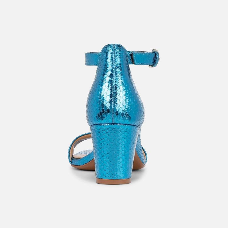 Naturalizer Women's Limited Edition Vera Dress Sandal - Blue Metallic Snake Print Leather