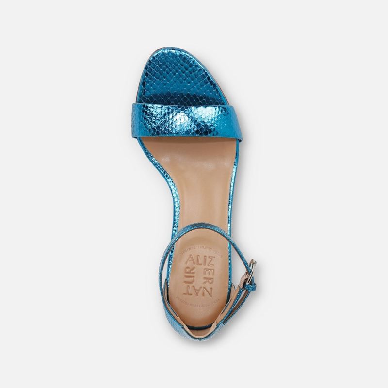 Naturalizer Women's Limited Edition Vera Dress Sandal - Blue Metallic Snake Print Leather