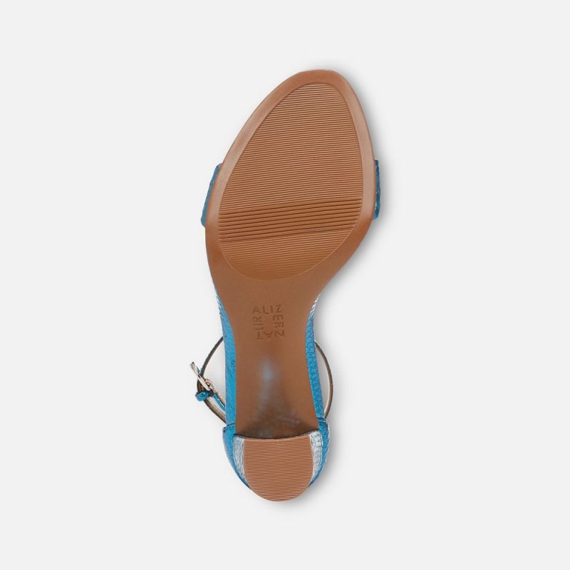 Naturalizer Women's Limited Edition Vera Dress Sandal - Blue Metallic Snake Print Leather